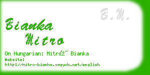 bianka mitro business card